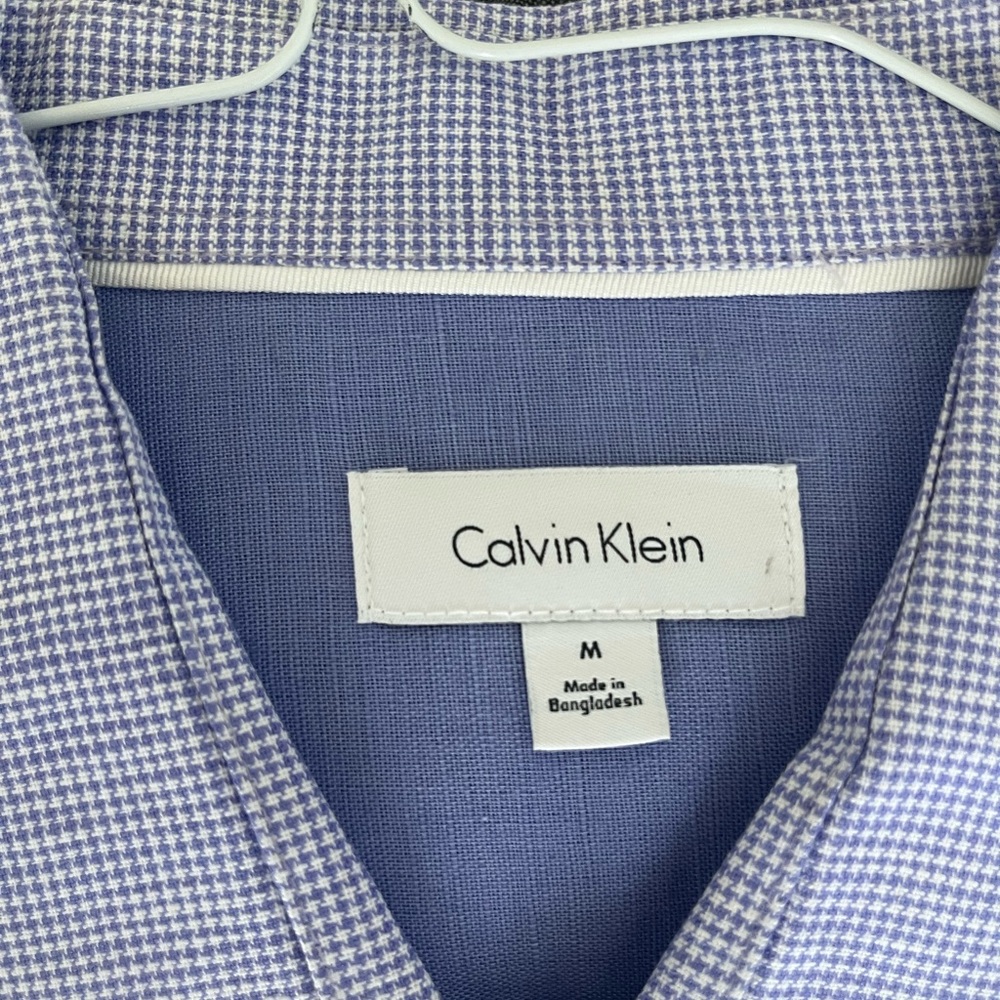 Men’s Medium Calvin Klein Blue Linen Dress Shirt